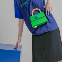 Diva Satchel Bag with Strap • Kelly Green