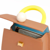 Diva Satchel Bag with Strap • Camel