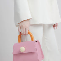 Diva Satchel Bag with Strap • Pink