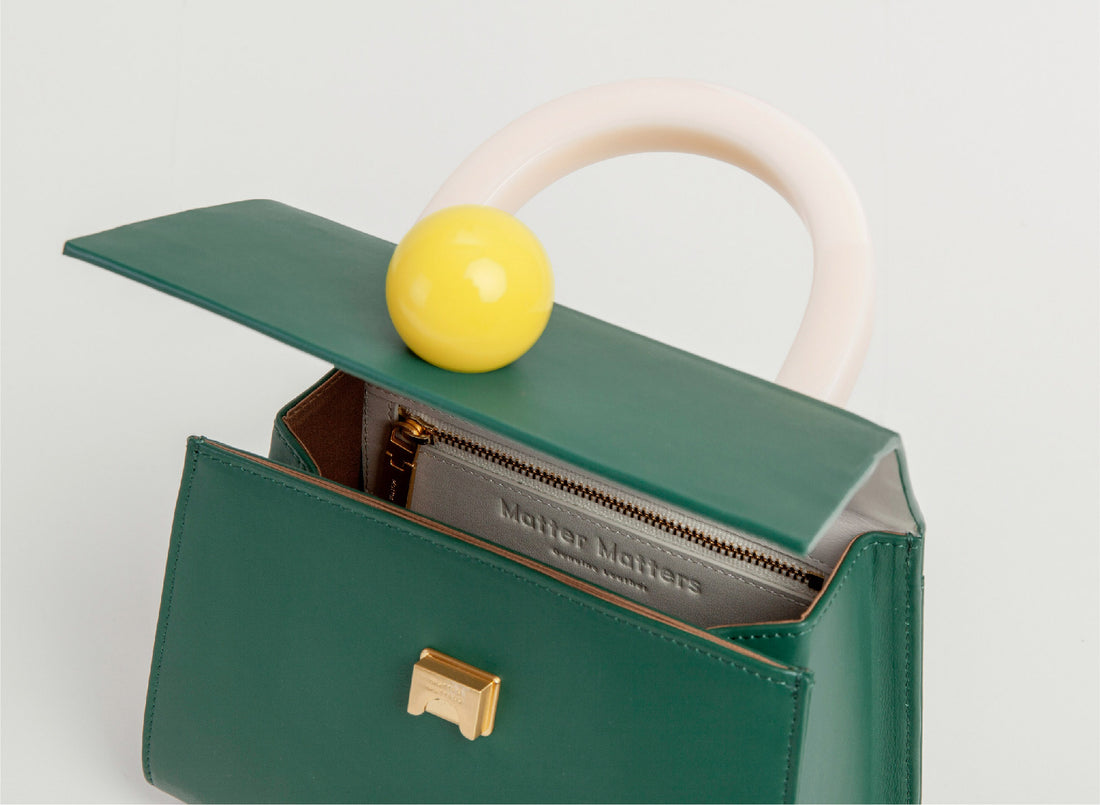 Diva Satchel Bag with Strap • Dark Green