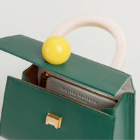 Diva Satchel Bag with Strap • Dark Green