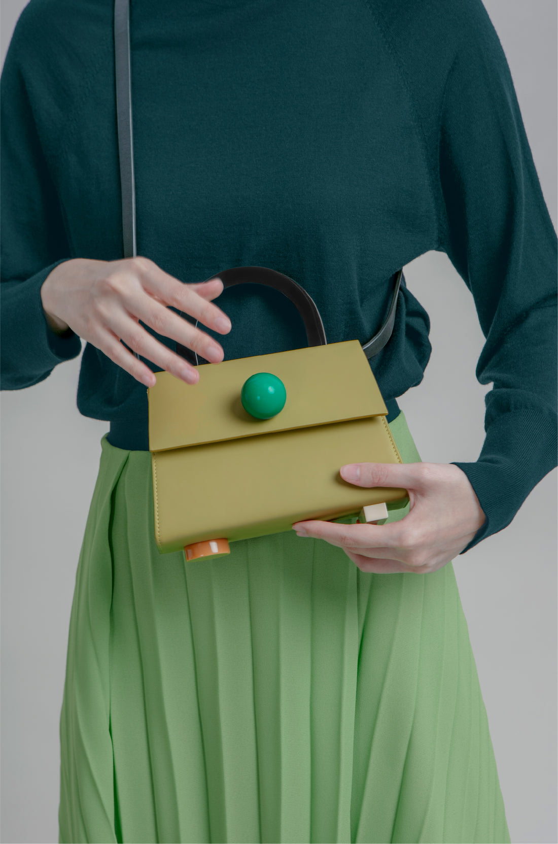 Diva Satchel Bag with Strap • Olive