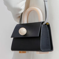 Diva Satchel Bag with Strap • Black