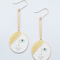 Large Phase Earrings • White
