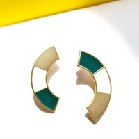 Disc Earrings • Dark Green