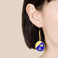 Large Eclipse Earrings • Navy