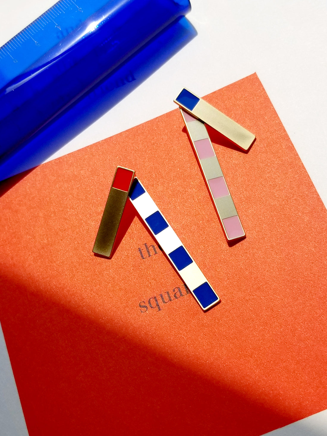 Etto Earrings • Red + Blue