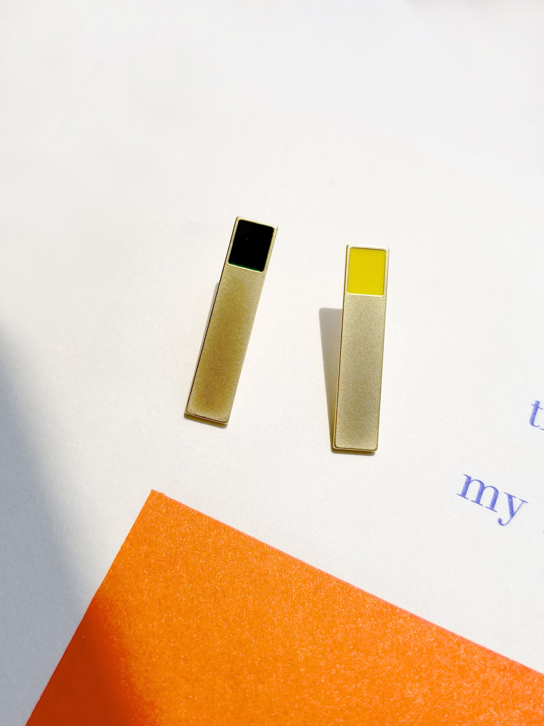 Etto Earrings • Black + Yellow