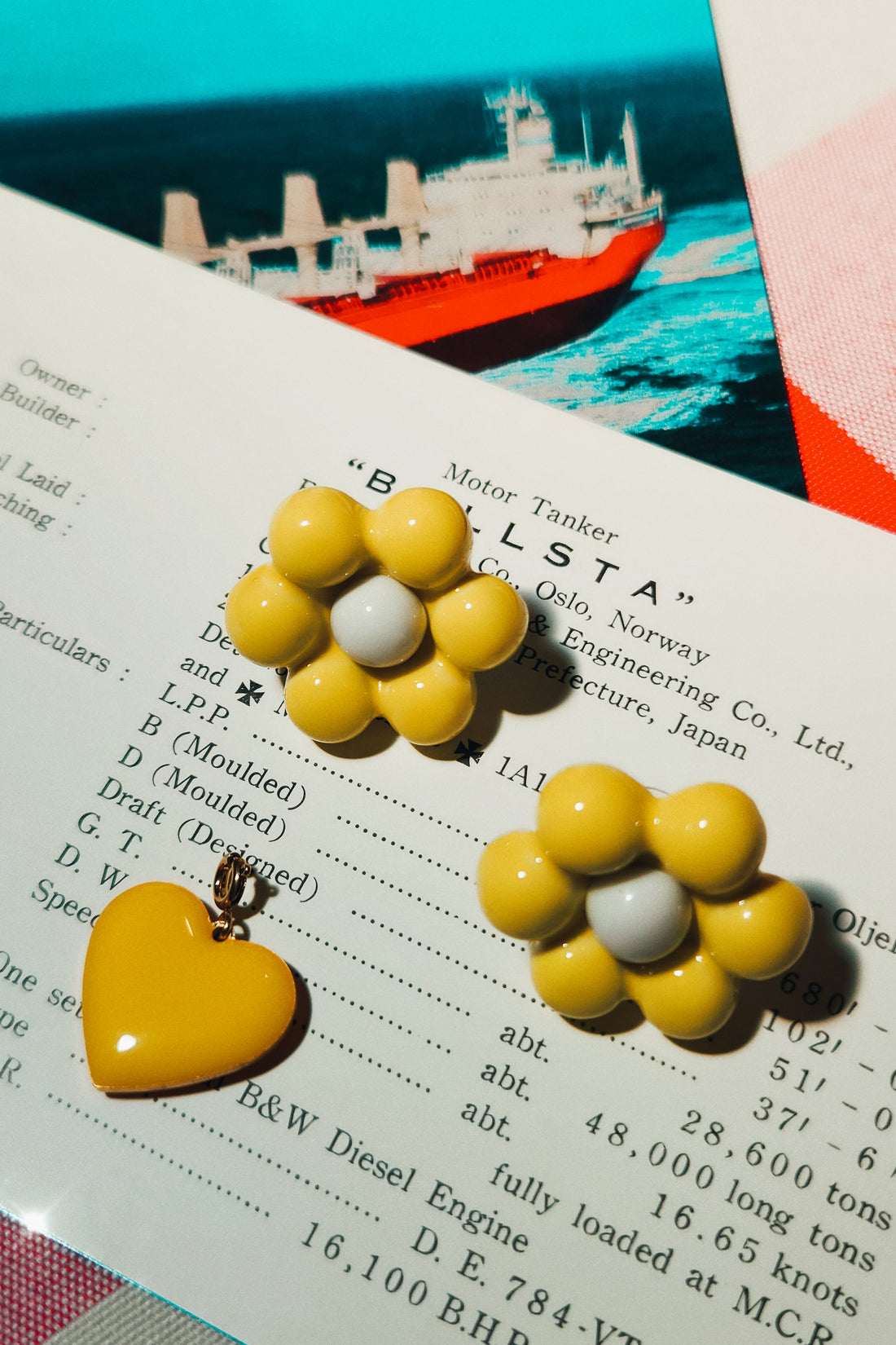 Andres Gallardo / Flower Balloon Earrings Yellow