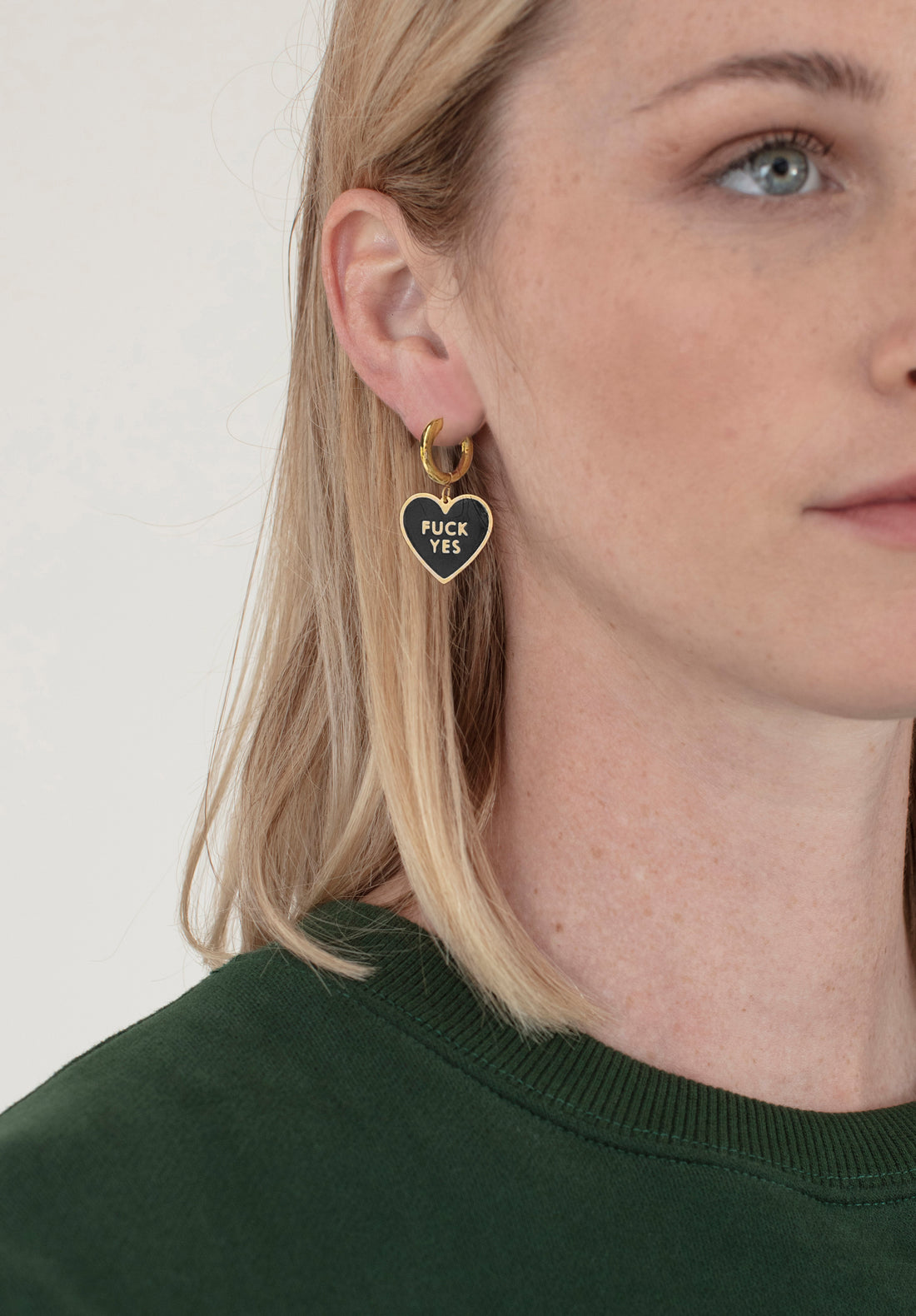 Fuck Yes Earring • Black / Reversible
