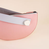 Mini Half Moon Clutch • Blush + Grey