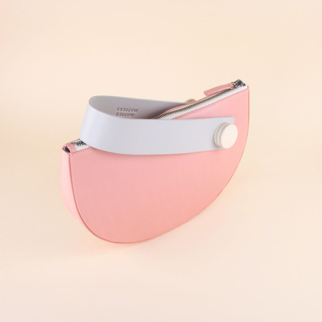 Half Moon Clutch • Blush + Light Grey