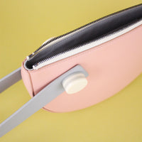 Mini Half Moon Clutch • Blush + Grey