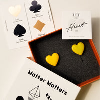 Puffy Heart Studs • Yellow