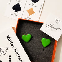 Puffy Heart Studs • Green
