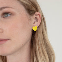 Puffy Heart Studs • Yellow
