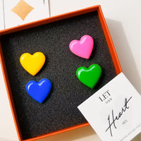 Puffy Heart Studs • Yellow