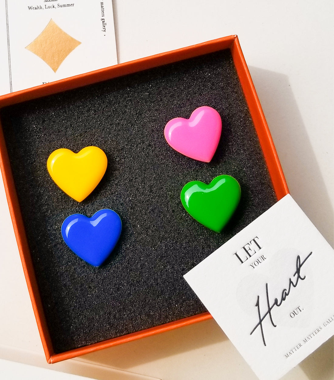 Puffy Heart Studs • Cobalt Blue