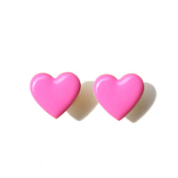 Puffy Heart Studs • Pink