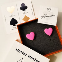Puffy Heart Studs • Pink