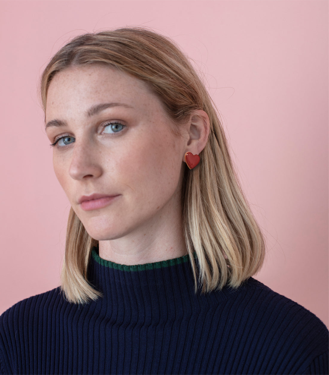 Puffy Heart Studs • Wine