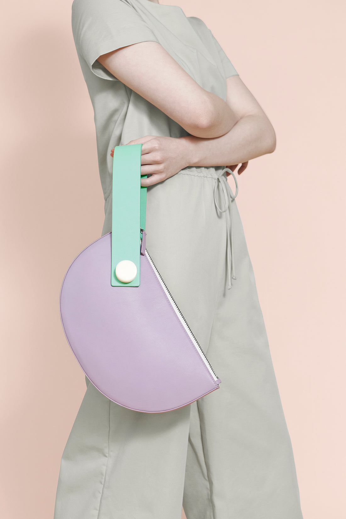 Half Moon Clutch • Lilac + Mint