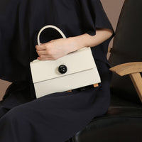 Mini Trapezoid Satchel Bag with Strap • Beige