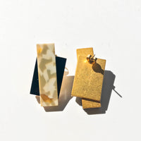 Double Up earrings - Beige Marble