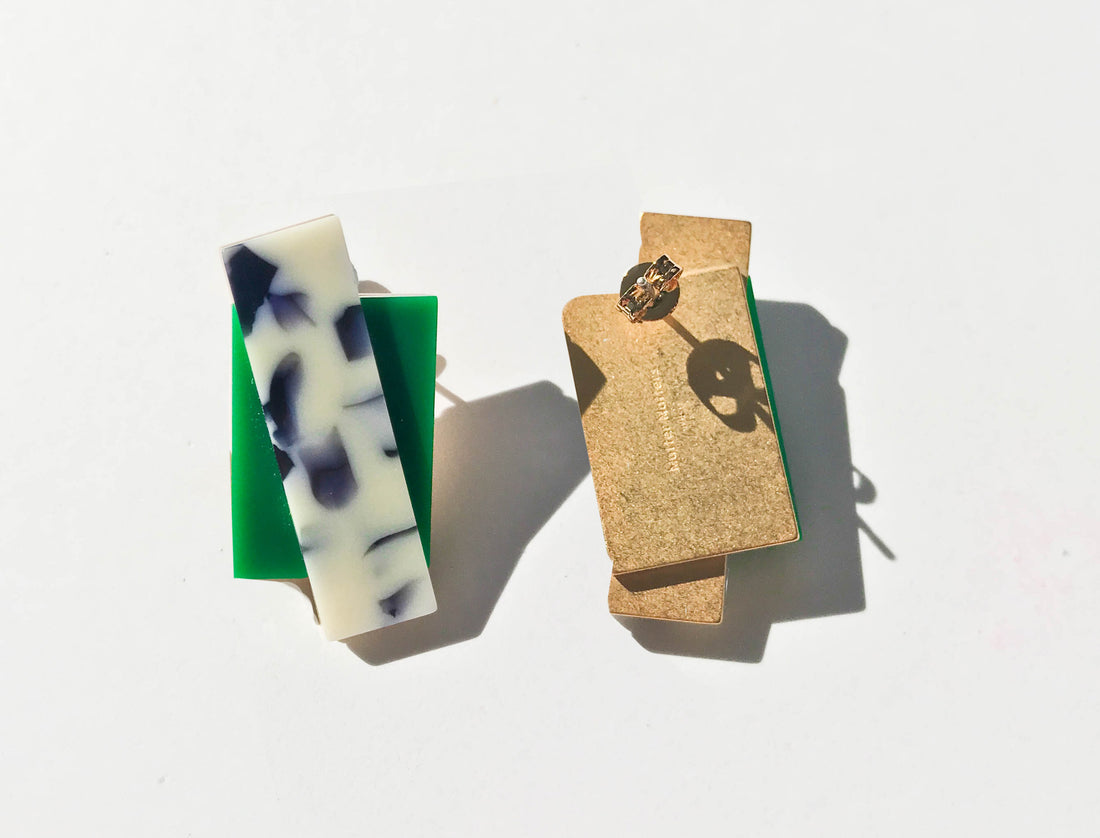 Double Up Earrings • Snow Green