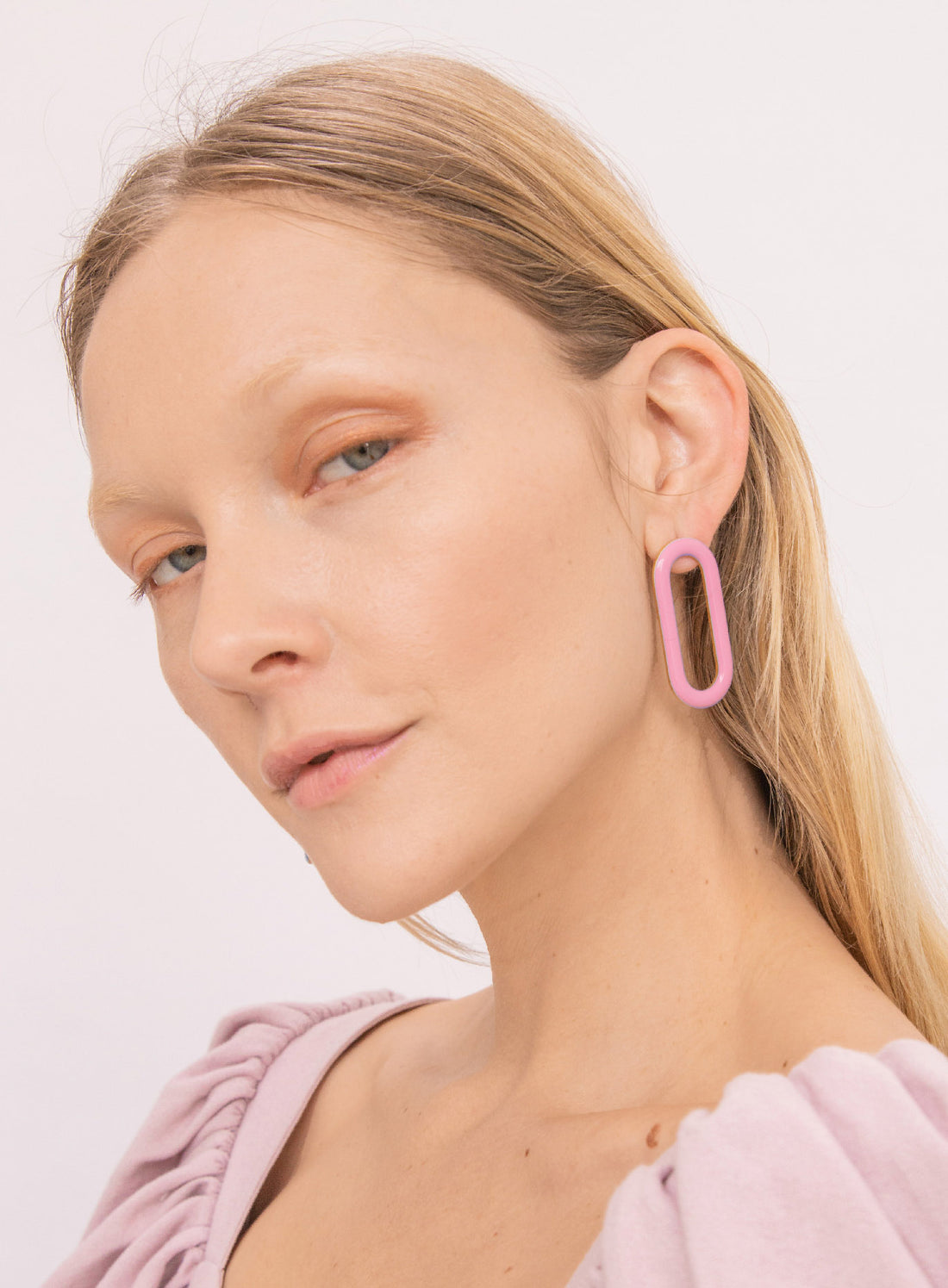Oval Earrings • Pink