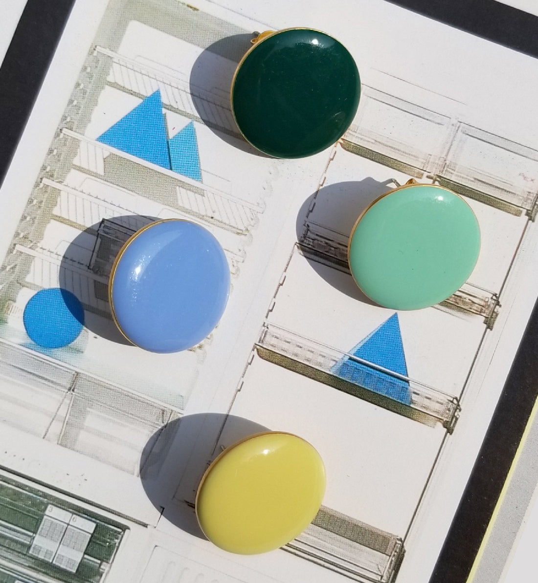 Circle Studs • Dark Teal