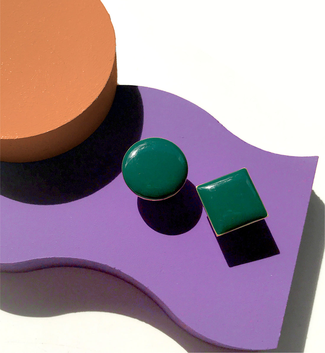 Diamond & Circle Earrings • Set of 12 Pairs