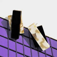 Double Up earrings - Beige Marble