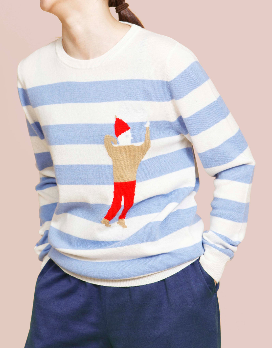 Hi Johnny / Wool Cashmere-Blend Sweater • Light Blue