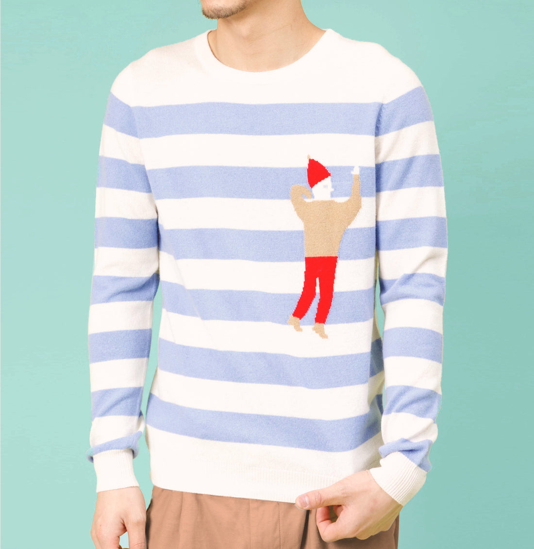 Hi Johnny / Wool Cashmere-Blend Sweater • Light Blue