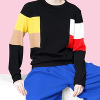 Flag Up / Wool Cashmere-Blend Sweater • Black