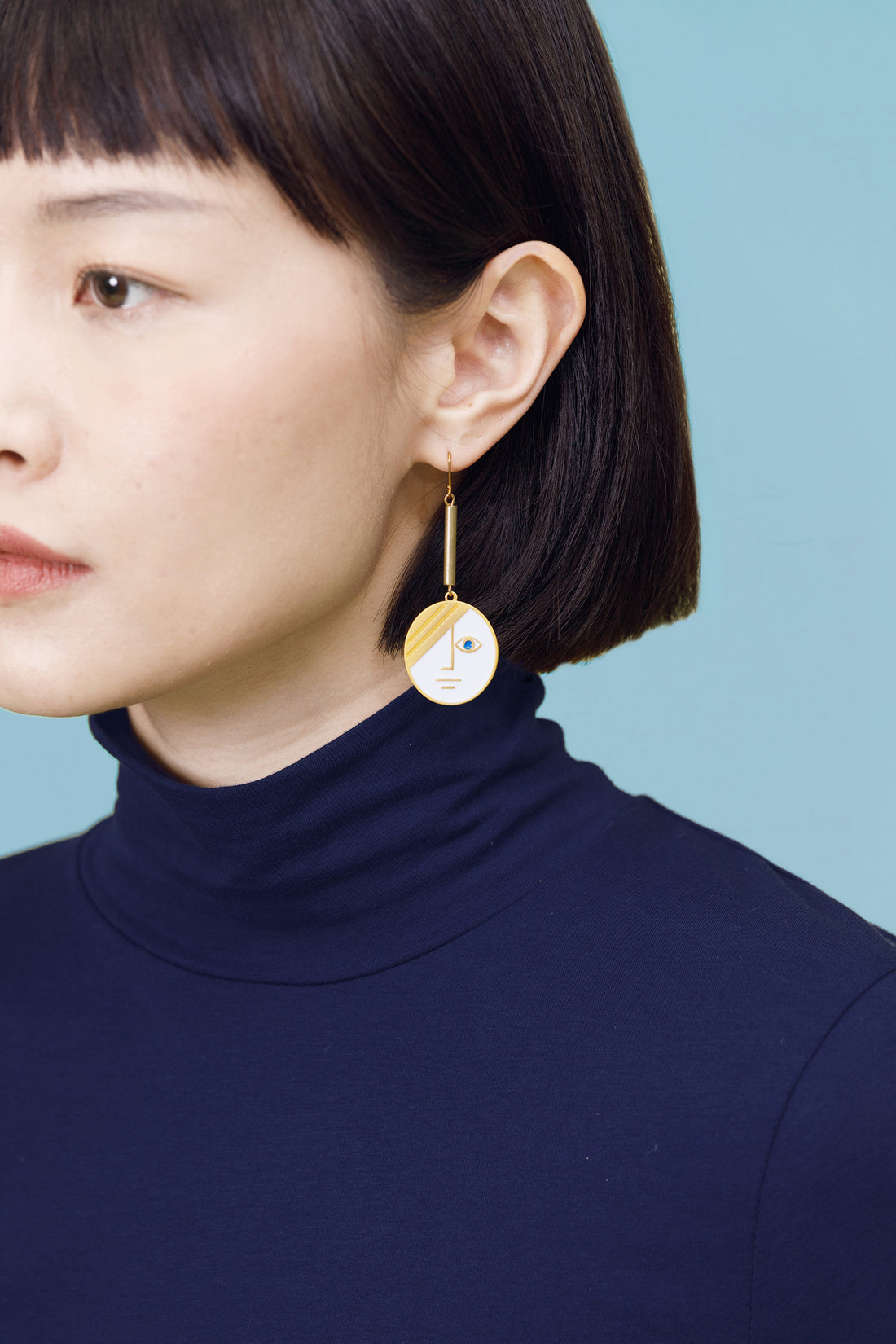 Large Phase Earrings • White