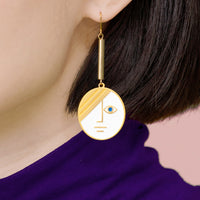 Large Phase Earrings • White