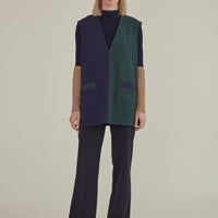The Reversible / Two-Tone Vest • Blue Green & Olive