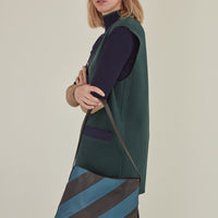 The Reversible / Two-Tone Vest • Blue Green & Olive