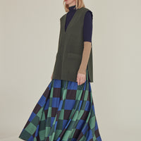 The Reversible / Two-Tone Vest • Blue Green & Olive