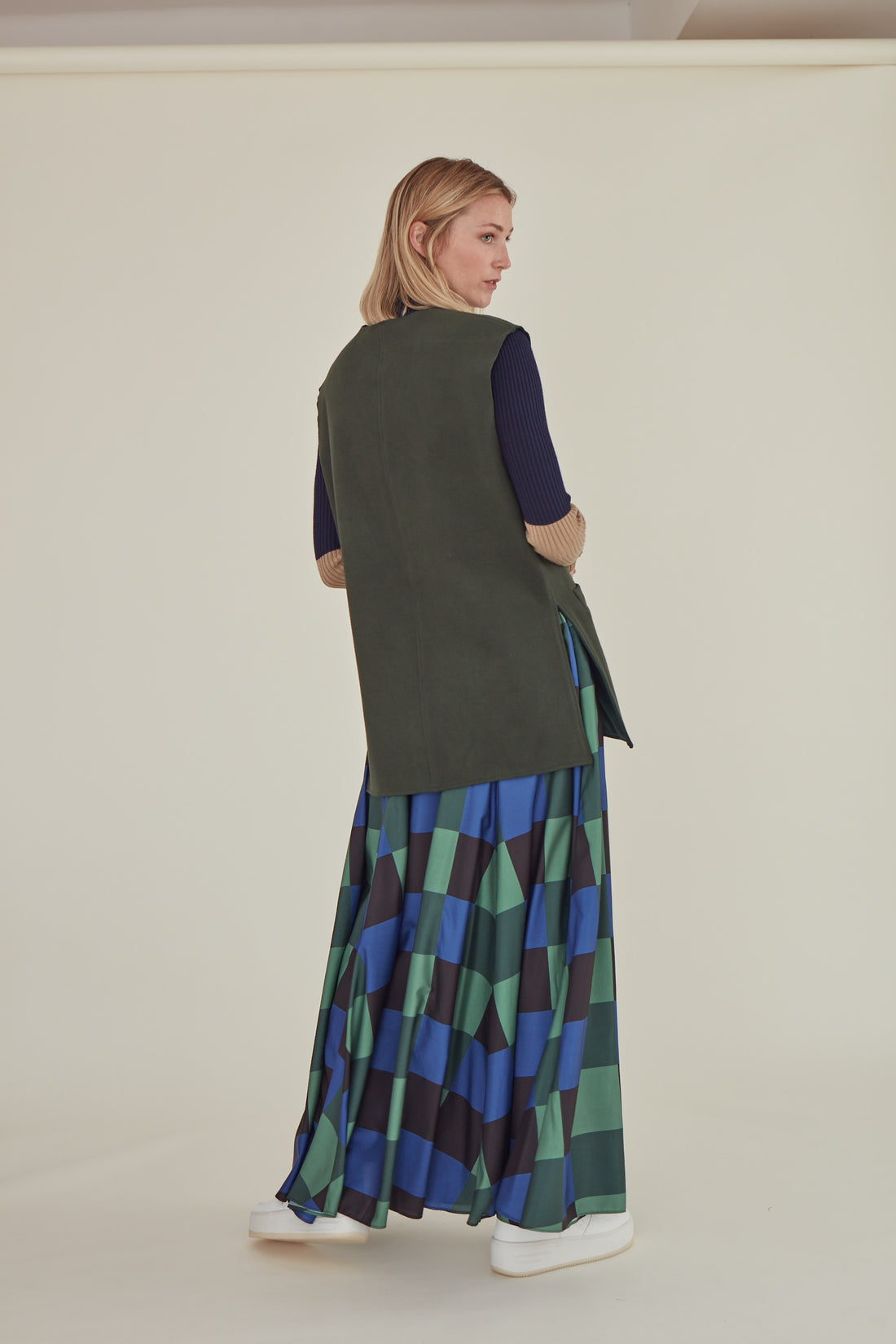 The Reversible / Two-Tone Vest • Blue Green & Olive