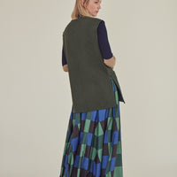 The Reversible / Two-Tone Vest • Blue Green & Olive
