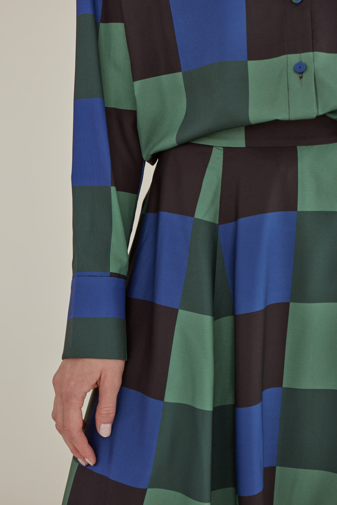 Decka / Checkered Maxi Skirt • Green