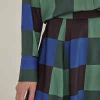 Decka / Checkered Maxi Skirt • Green