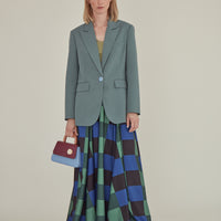 Decka / Checkered Maxi Skirt • Green