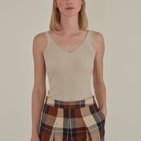 For All Hours / Ribbed Knit Tank Top • Beige