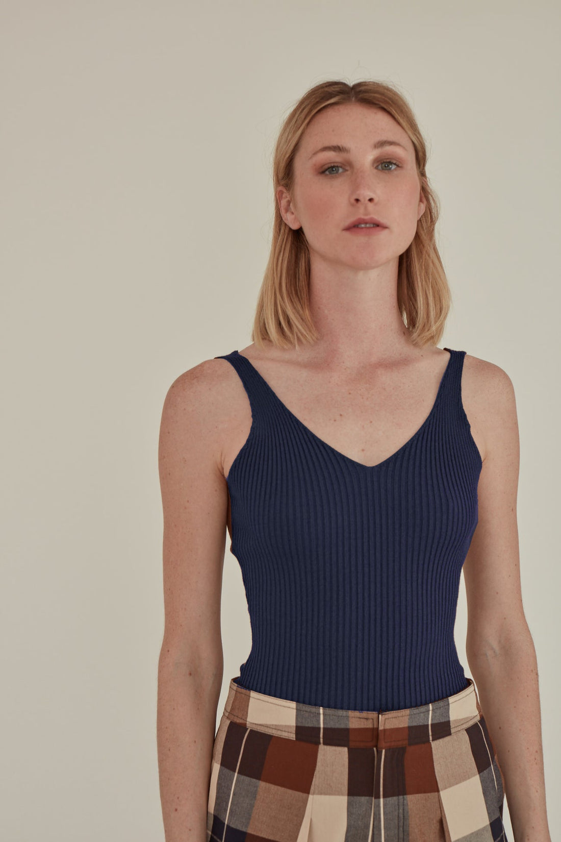 For All Hours / Ribbed Knit Tank Top • Navy