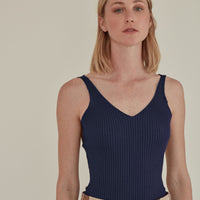 For All Hours / Ribbed Knit Tank Top • Navy