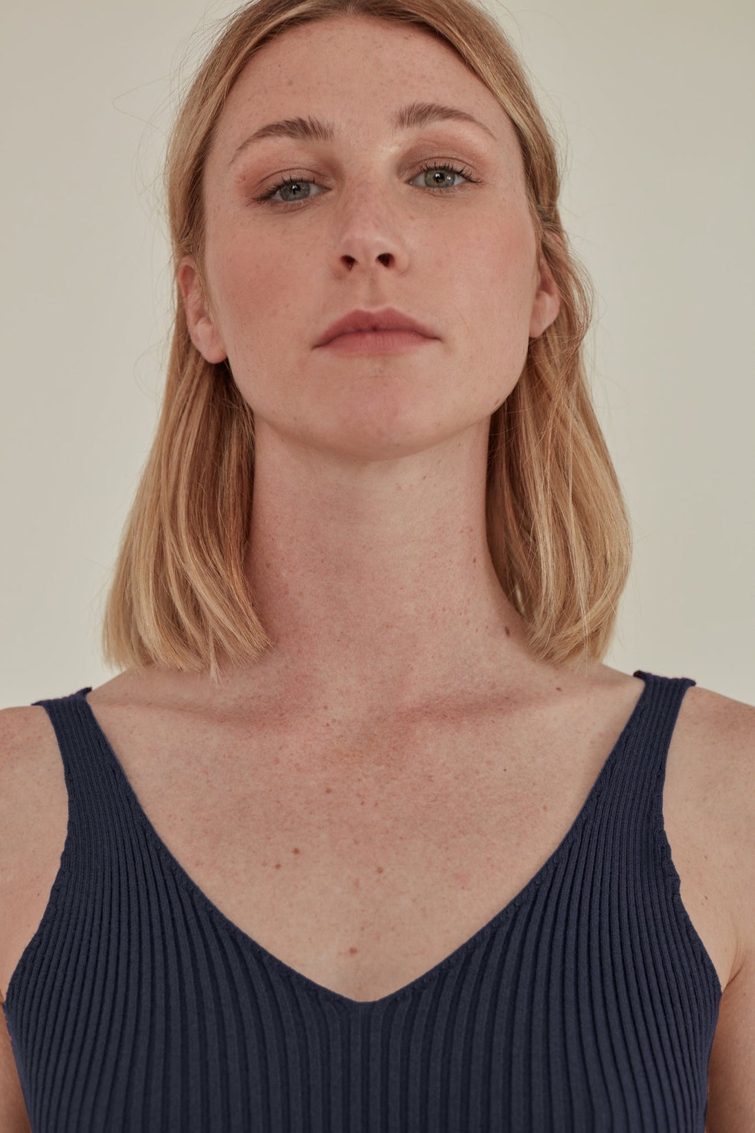 For All Hours / Ribbed Knit Tank Top • Navy